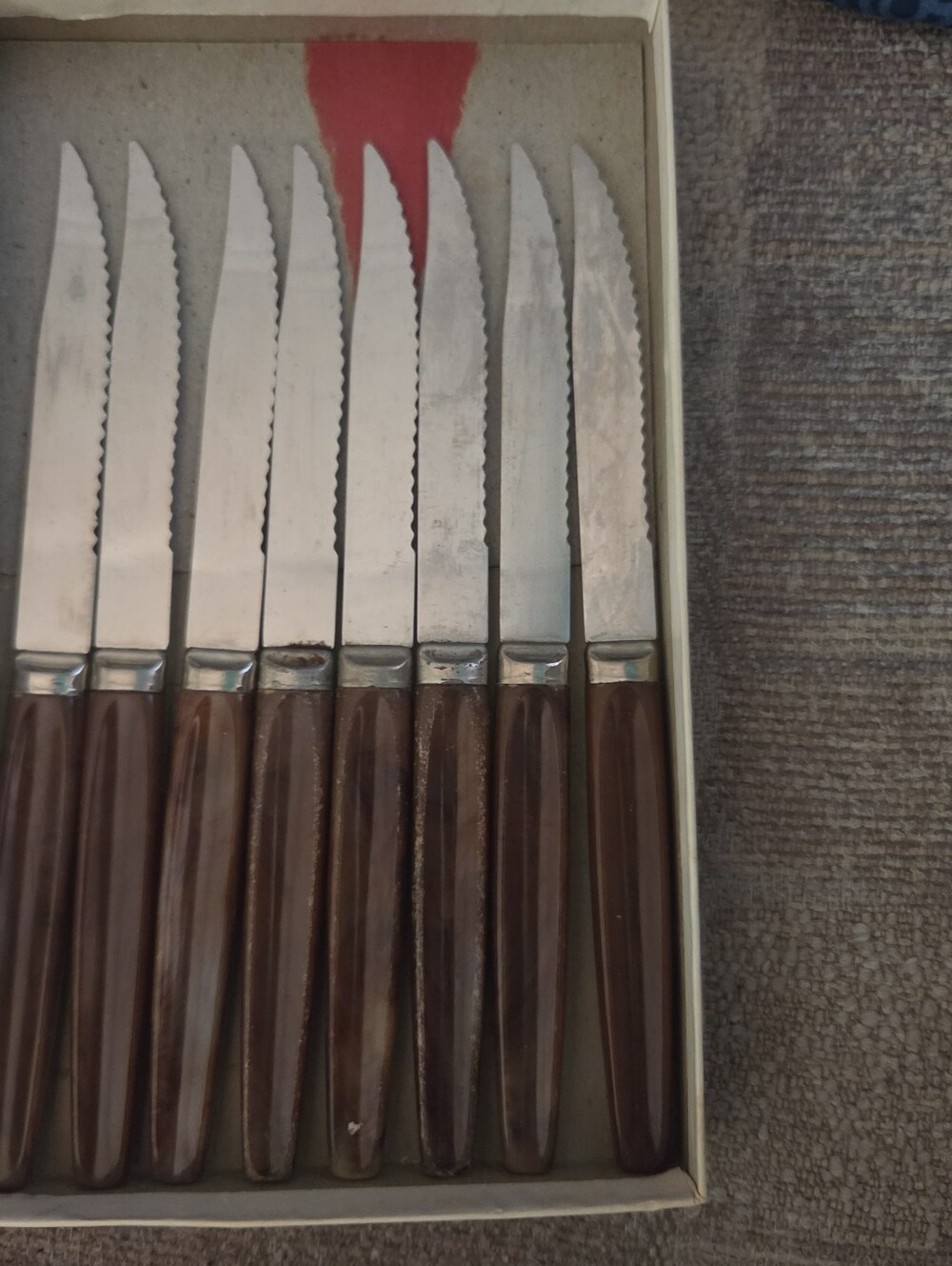 *VTG Regent Sheffield Steak Knife Set 8pc MCM BALakelite Style